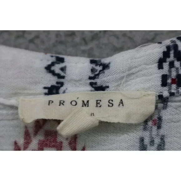 Promesa Aztec Bell Sleeves Tunic-Size Large Jrs.-Rayon-Tassels - Picture 6 of 11